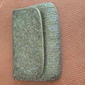 Vintage Gold Bugle Beaded Clutch